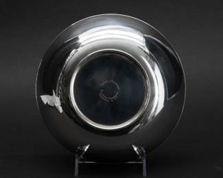 Another view of the rare Christofle & Cie 19th C Silver Baby Hercules Bowl