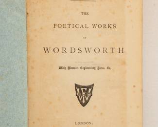 Inside page of The Poetical Works of Wordsworth with Memoir, Explanatory Notes, Etc., hardcover from The Chandos Classics series, published by Frederick Warne and Co London.