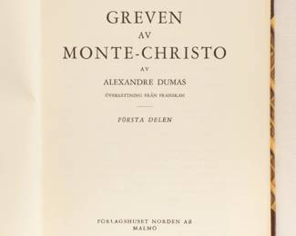 Inside page of Greven Av Monte-Christo (The Count of Monte Cristo) by Alexandre Dumas, 6 volumes, hardcover, published 1963-1965 by Forlagshuset Norden AB, Sweden