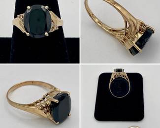 14k yellow gold and sapphire ring