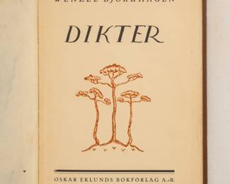 Inside page of Dikter Wenzel Bjorkhagen, hardcover, published 1928 by Oskar Eklunds Bokforlag, Sweden