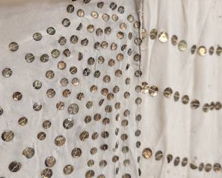 Closeup of the apair of what appear to be wings from a vintage costume, silk with gelatin sequins, probably from the 20's or 30's