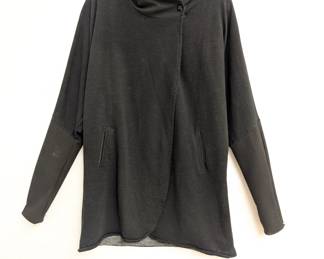 A black cowl neck wrap front sweater size M