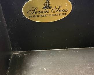 Another view of the Hooker Furniture Seven Seas 3-drawer black & red accent chest