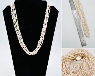 A multi-strand freshwater pearl necklace