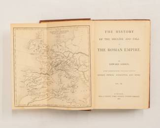 Inside pages of The History of the Decline and Fall of The Roman Empire by Edward Gibbon, with Valorium Notes, Volume III, hardcover, Bohn's British Classics series published 1868 by Bell & Daldy, London