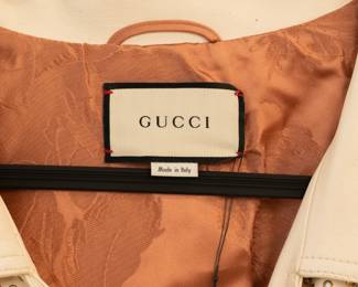 Closeup of Alessandro Michele for Gucci crystal covered moto jacket, made in Italy; new with tags NWT