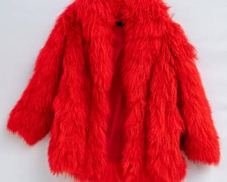 Mongolian lamb red jacket