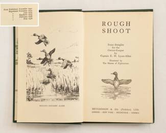 Inside pages of Rough Shoot by Captain E. H. Lynn-Allen, hardcover, 1948, Hutchinson & Co Publishers Ltd, London