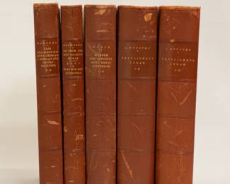 Five volumes of Medicinskt Folkbibliotek (Medical public library), hardcover, various medical/health topics per volume, published by Albert Bonniers, Sweden; volumes dated 1925, 1927, 1928, 1930