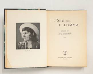 Inside pages of I Torn Och I Blomma by Maj Hirdman, hardcover, published 1944 by Bokförlaget Norden Malmo