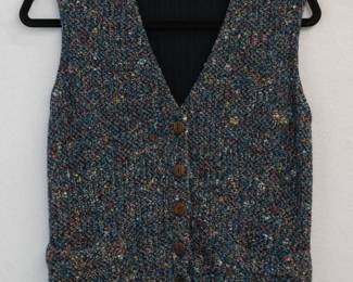 Another view of the Yves Saint Laurent sweater set vest and cardigan, made in France