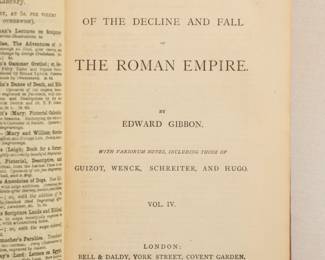 Gibbon's Rome Volume IV with Variorum Notes, by Edward Gibbon, hardcover, published 1869 by Bell & Daldy, London