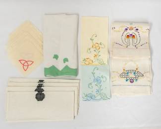 Vintage embroidered napkins and coasters