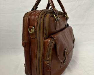 Another view of the Ghurka MH No. 174 Browser all leather brown briefcase or shoulder bag. 
