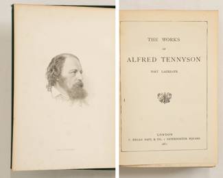 Inside pages of Tennyson's Works, hardcover, published 1880 by C. Kegan Paul & Co., London