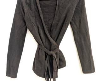 Daniel Bishop cashmere charcoal grey wrap cardigan sweater size M