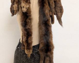 A vintage brown mink fur stole