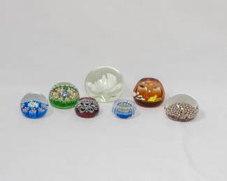 A beautiful selection of art glass paperweights