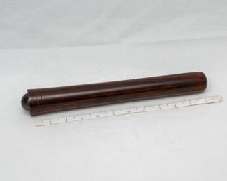 A vintage wood and glass kaleidoscope, signed by maker