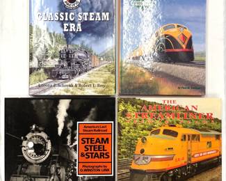 Classic Steam Era by Robert L. Frey and Lorenz P. Schrenk; Illinois Central Streamliners 1936-1946 by Paul M. Somers; America's Last Steam Railroad Steam Steel & Stars; The American Streamliner Prewar Years by Donald J. Heimburger and Carl R. Byron