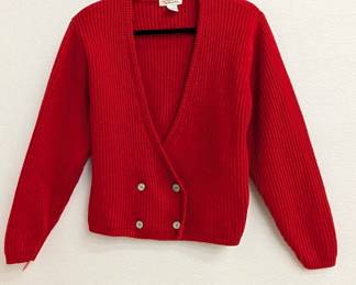 Talbot's red wool cardigan sweater, size M
