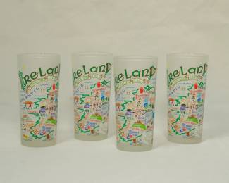 Four "Ireland" drinking glasses from CatStudio (and these 15-ounce frosted glasses are dishwasher safe!)