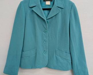 Vintage Harvé Bernard women's robin's egg blue wool blazer