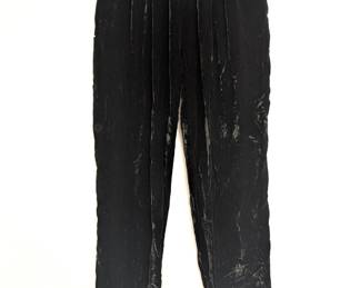 Eileen Fisher Petites black silk blend crushed velvet pull on pants, size PM