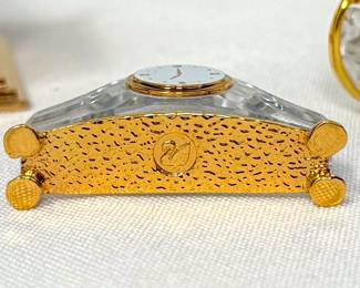 Closeup view of the Swarovski Crystal Mantel Clock figurine