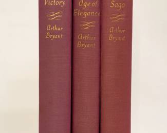 Three volumes by Arthur Bryant: Years of Victory, The Age of Elegance, and English Saga; hardcover, published 1944 by Collins, London