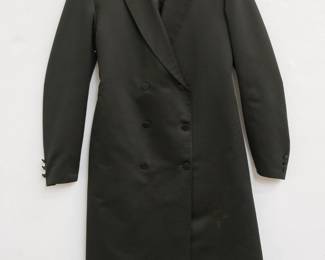A wonderful vintage men's black silk evening coat