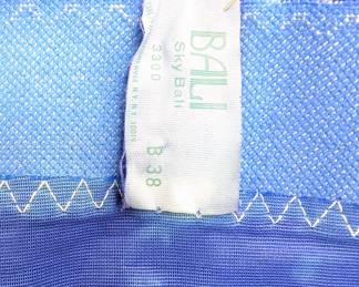 Closeup of Bali Sky Bali blue longline bra size B38