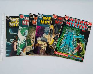 Six vintage DC Comic series issues of Weird Mystery Tales 