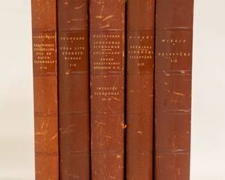 Five volumes of Medicinskt Folkbibliotek (Medical public library), hardcover, various medical/health topics per volume, published by Albert Bonniers, Sweden; volumes dated 1926-1932