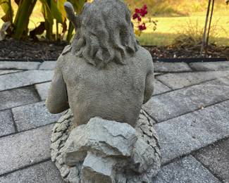 M75 - $25. Garden Sculpture. Resin - NOT concrete but sturdy and won't blow away. Measures 14" tall. Minor surface damage. 