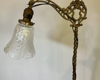 M17 - $75. Art Nouveau Style Table Lamp. Measures 28" tall. 