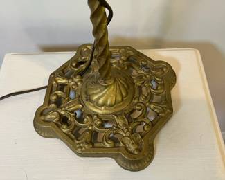 M17 - $75. Art Nouveau Style Table Lamp. Measures 28" tall. 