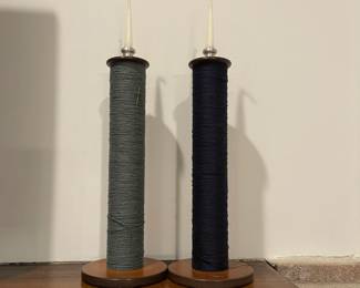 M125 - $25 PAIR Spool Candle Sticks. 
