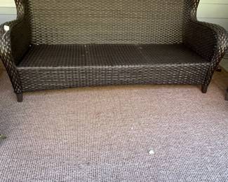 M71 - $300. 6 Piece Patio Set from Sam's Club. Coffee Table. 2 Chairs & Ottomans. 1 couch. (Ottomans also work as seats that slide under the coffee table) Cushions are ok - but not great. Furniture is all solid though! Has been used in a covered screened in porch. 