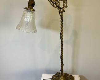 M17 - $75. Art Nouveau Style Table Lamp. Measures 28" tall. 