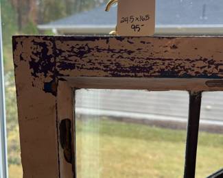 M2 - $95. Stained Glass with hooks to hang in a window. Measures 24.5" x 16.5". No cracks. 