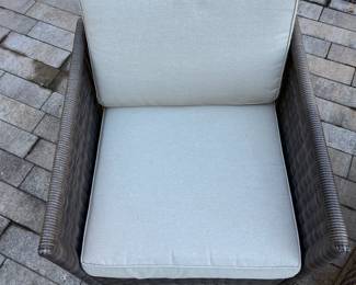 M74 - $175. 3 Piece Set. Chairs are both bouncy chairs - cushions are in good condition. 23" wide x 30" deep. Storage ottoman has removable tray with handles. 17.5" square x 18" tall. All pieces are sturdy!