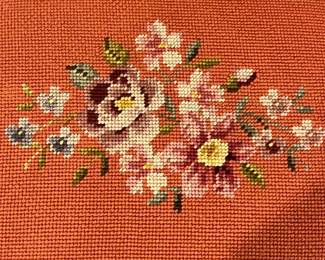 M30 - $20. Needlepoint Stool.  Measures 18" x 15" x 18.25" tall. A little wiggly. 