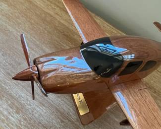 M92 - $40. Cirrus 22 Model Airplane Carving. (Nose has been repaired but you have to really look to see it.) Measures 22" wide x 14.5" deep x 8" tall. 