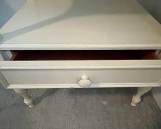 M37 - $140. PAIR of Universal Furniture Nightstands. Measures 24" wide x 18" deep x 30.5" tall. 