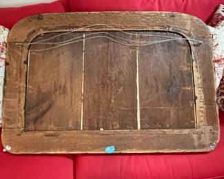 M53 - $85. Antique Framed Mirror with hooks. Measures 48" x 18" x 30" tall. Beautiful antique frame with original mirror. 