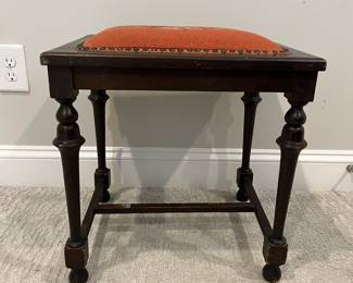 M30 - $20. Needlepoint Stool.  Measures 18" x 15" x 18.25" tall. A little wiggly. 