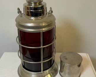 M15 - $100. AM2001 Lantern Decanter with Cup. No 1231F. Red Globe. 
