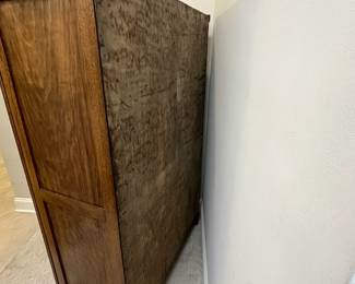 M62 - $225. Antique Oak Chifferobe. Measures 40" wide x 18" deep x 61" tall. Long door has been repaired on the bottom right corner. All drawers slide easily as they should!